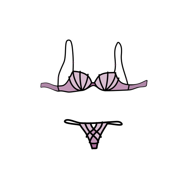 装饰内衣套装。矢量插图在白色的背景。图片下载