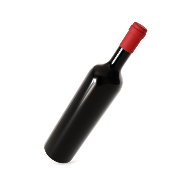 酒瓶孤立在白色的背景上图片下载