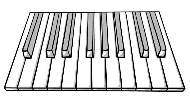钢琴琴键草图图片下载