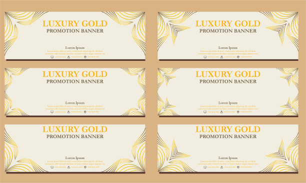 豪华金水平横幅模板。适合网页横幅，横幅和互联网广告的设计图片下载