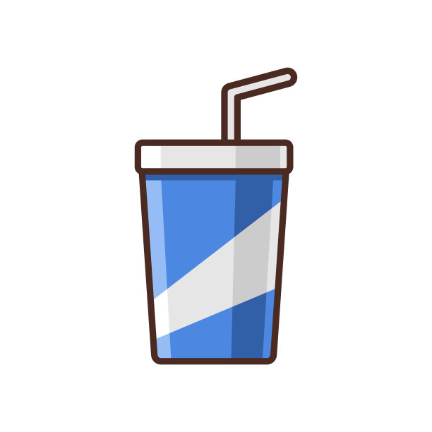 软饮填充彩色图标插图图片下载