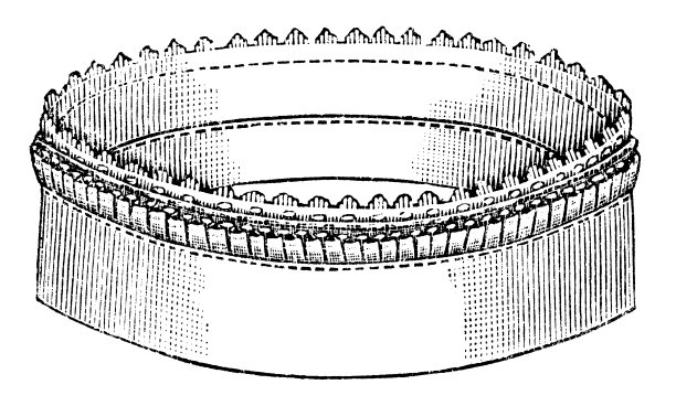 19世纪90年代维多利亚时代的时尚，女士袖口和衣领小扇形流苏和缎带设计图案- 19世纪图片下载