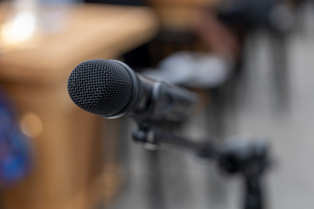 婚礼上的近距离麦克风图片下载