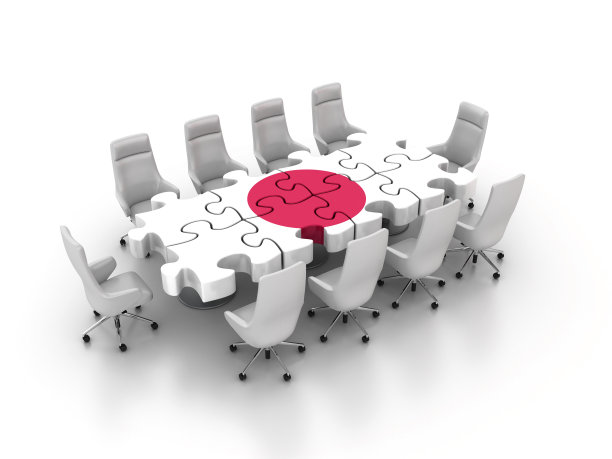 日本国旗与拼图和椅子图片下载