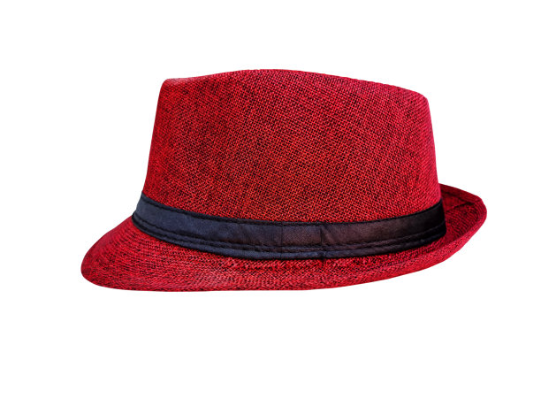 红色沙滩帽孤立在白色的背景上图片下载