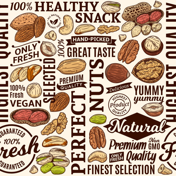 螺母无缝图案或背景图片下载