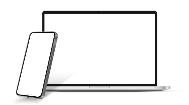 3d高质量逼真的设备模型。电脑显示器、笔记本电脑、平板电脑和手机。电子产品被隔离在白色背景上，用于ui、演示、移动应用程序图片下载