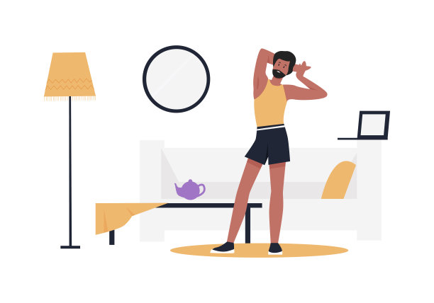 小男孩伸展运动图片下载