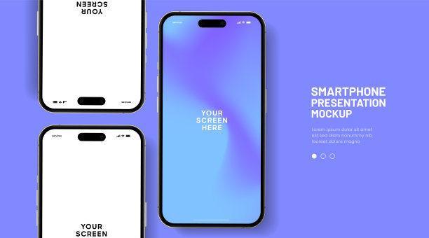 3D逼真的高质量智能手机模型与孤立的背景。智能手机模型收集。设备前视图。3D手机与阴影在白色背景。图片下载