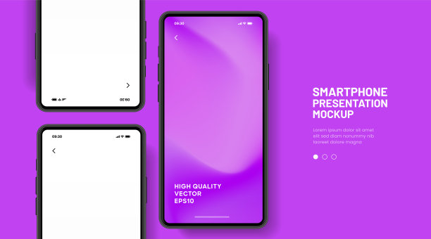 3D逼真的高质量智能手机模型与孤立的背景。智能手机模型收集。设备前视图。3D手机与阴影在白色背景。图片下载