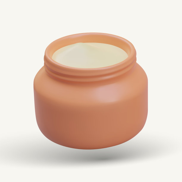 里面装满了奶油的橙色大罐子。现实的瓶子与护肤品图片下载