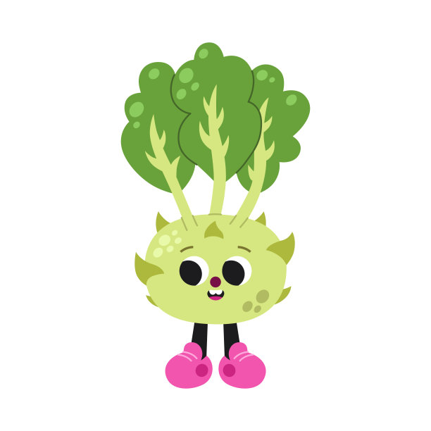 可爱的卡通大头菜插图在一个白色的背景。图片下载