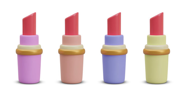 现代构图与化妆品在彩色包装图片下载