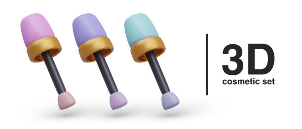 用不同的涂抹器涂抹口红图片下载