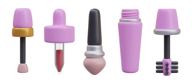 现实的收集与塑料支架刷黑色睫毛膏，移液管与红色液体图片下载