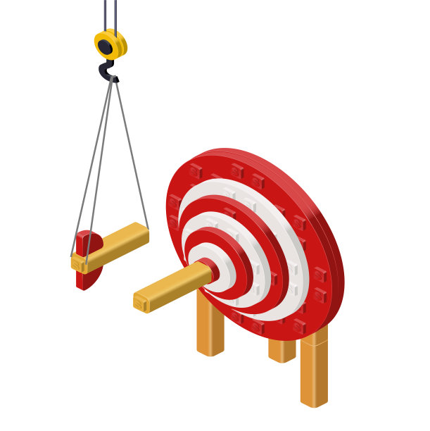 在白色背景上寻找目标概念。向量图片下载