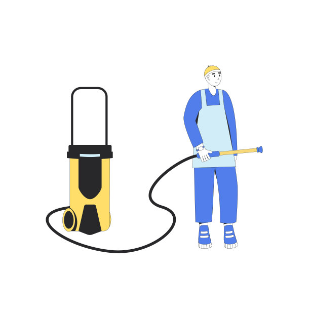 洗车工被隔离在白色背景上。车身清洁站。矢量插图。图片下载