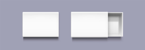 打开幻灯片盒模型。现实的向量图片下载