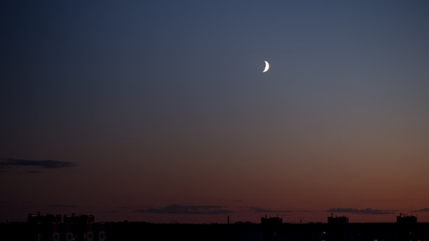 月光下的夜城，平静而宁静图片下载