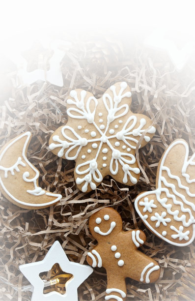 圣诞饼干手工礼品新年概念竖版照片图片下载