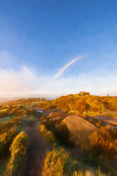 峰区国家公园黄金时段日出数码绘画在蟑螂。图片下载