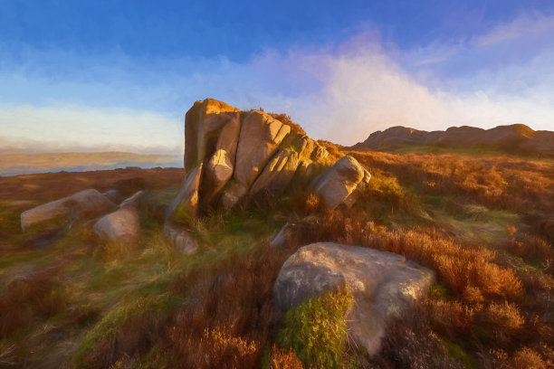 峰区国家公园黄金时段日出数码绘画在蟑螂。图片下载