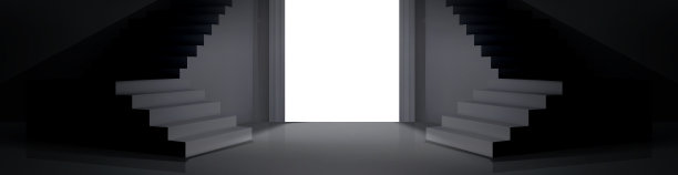 三维黑白混凝土楼梯平台视图图片下载