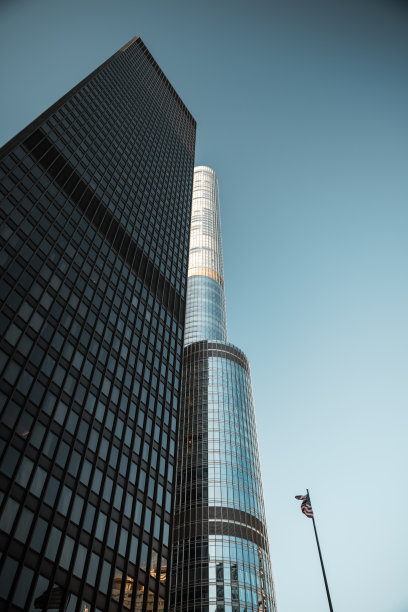 特朗普大厦-芝加哥城市摩天大楼-商业中心-美国-库存图片图片下载