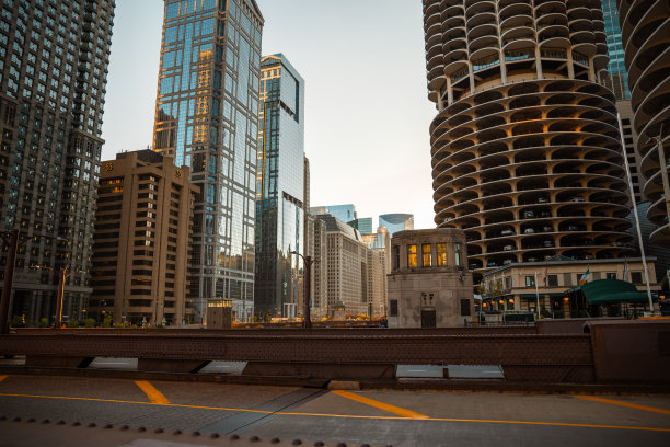 芝加哥城市摩天大楼-商业中心-美国-股票照片图片下载