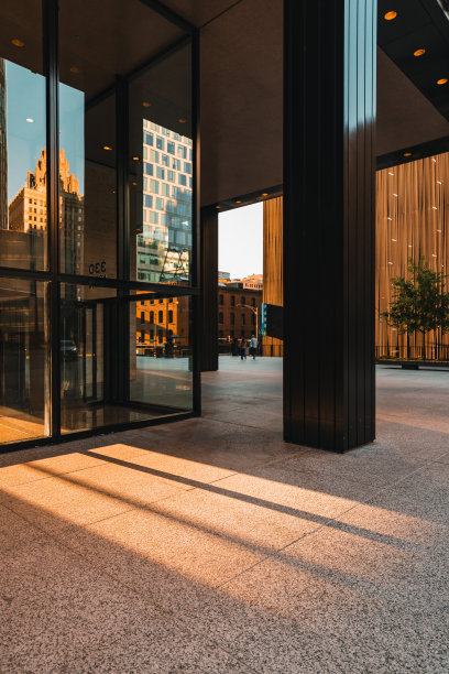 光和阴影-芝加哥城市摩天大楼-商业中心-美国-股票照片图片下载