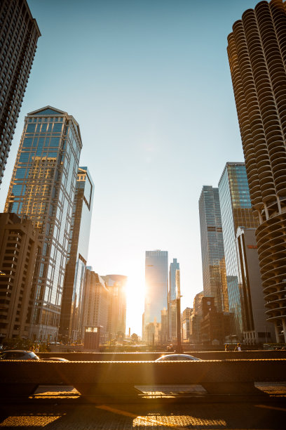 芝加哥城市摩天大楼-商业中心-美国-股票照片图片下载