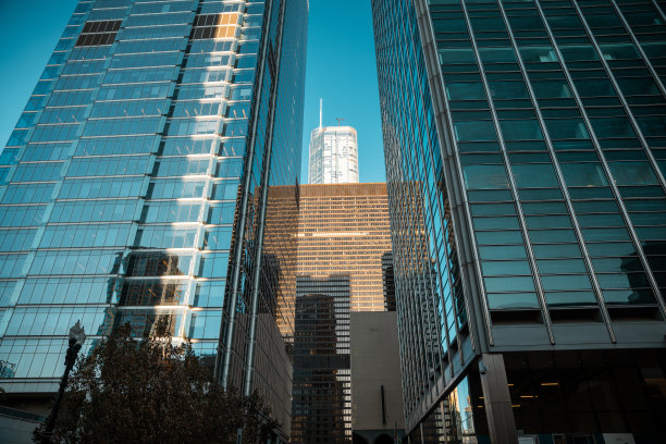 芝加哥城市摩天大楼-商业中心-美国-股票照片图片下载