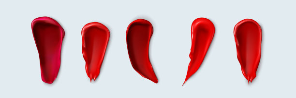 红色和粉红色唇彩纹理涂抹图片下载