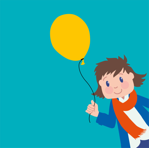 可爱的孩子拿着气球图片下载