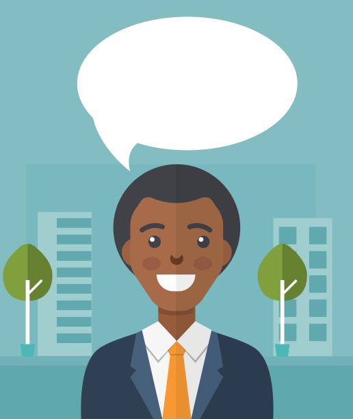 言语泡沫商业区的快乐商人图片下载