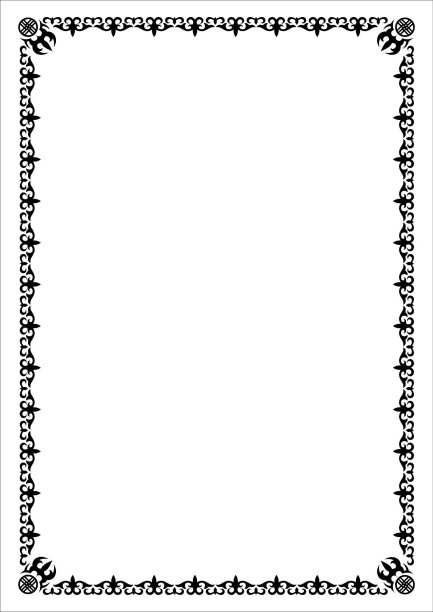 矢量黑色单色长方形哈萨克民族装饰。大草原民族的民族格局，蒙古人，吉尔吉斯人，卡尔梅克人，布里亚特人。矩形框架边框。设计及明信片图片下载