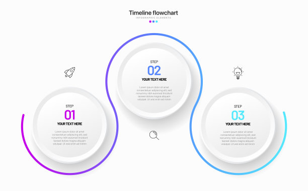 时间线信息图表设计与5个选项或步骤。商业概念的信息图表。可用于演示工作流程布局，横幅，过程，图表，流程图，信息图，年度报告。图片下载