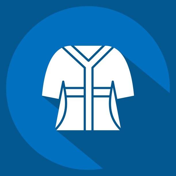 图标浴袍。与酒店服务相关的标志。长影式。简单的设计说明图片下载
