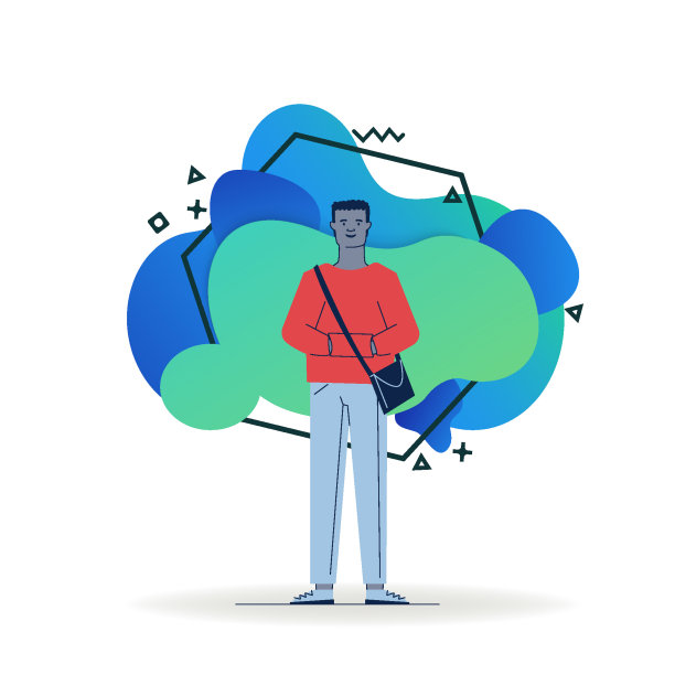 深色皮肤，穿着便服，拿着包图片下载