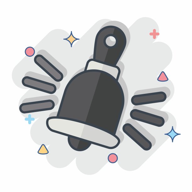 图标铃声表示业务。与酒店服务相关的标志。漫画风格。简单的设计说明图片下载