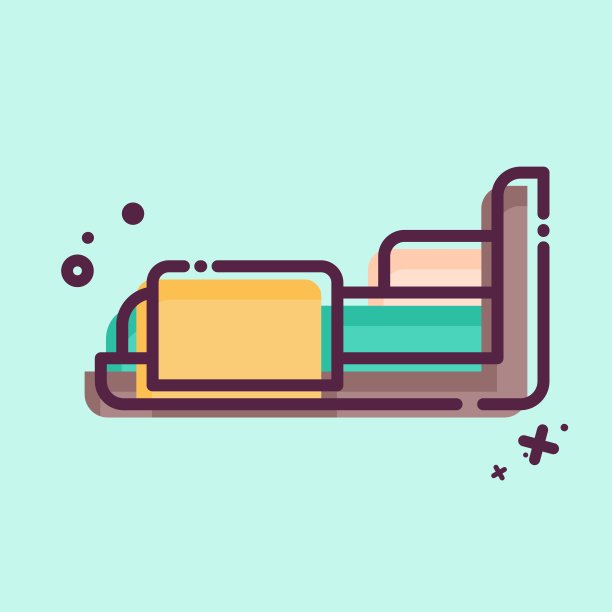 图标的卧室。与酒店服务相关的标志。MBE风格。简单的设计说明图片下载