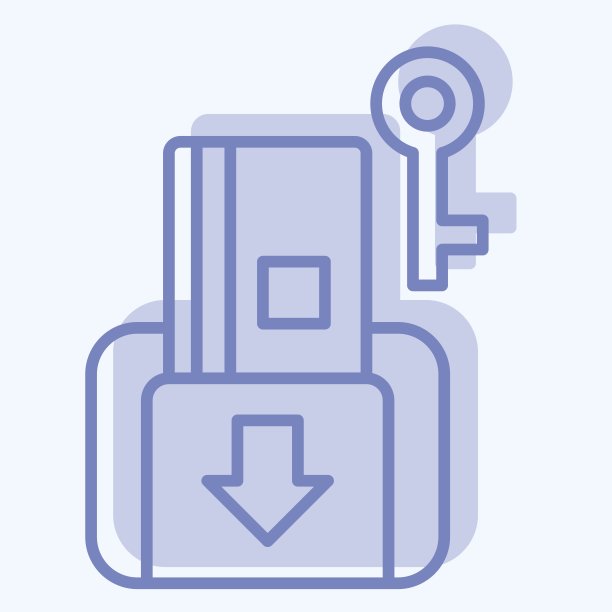 图标钥匙卡。与酒店服务相关的标志。双音风格。简单的设计说明图片下载