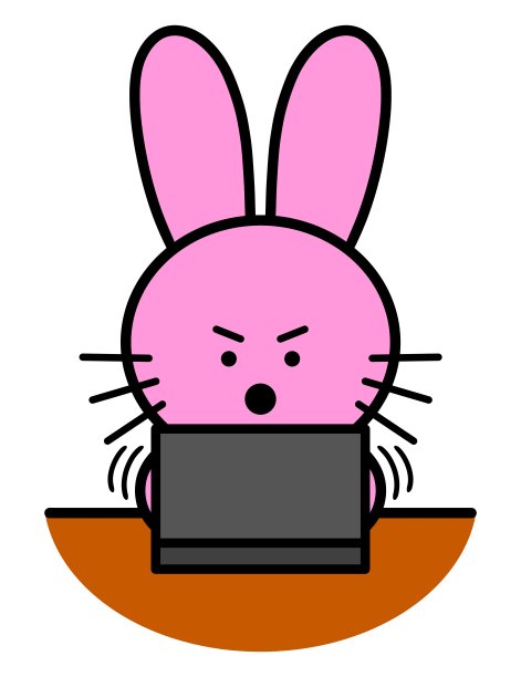 一只使用笔记本电脑的兔子图片下载