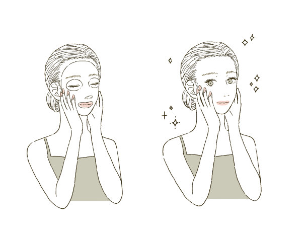 一个戴着口罩的女人上半身的插图图片下载