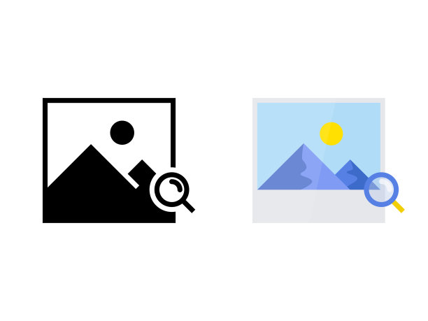 图像搜索图标矢量设计。图片下载