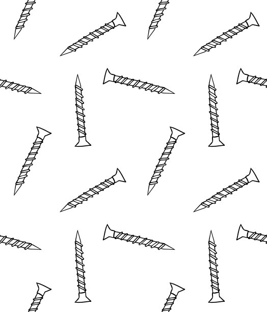 矢量无缝图案手绘涂鸦草图螺丝图片下载