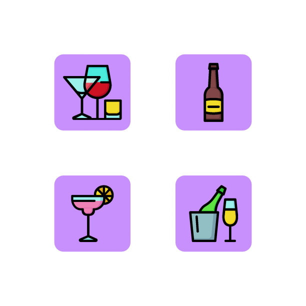 酒精线条图标集图片下载