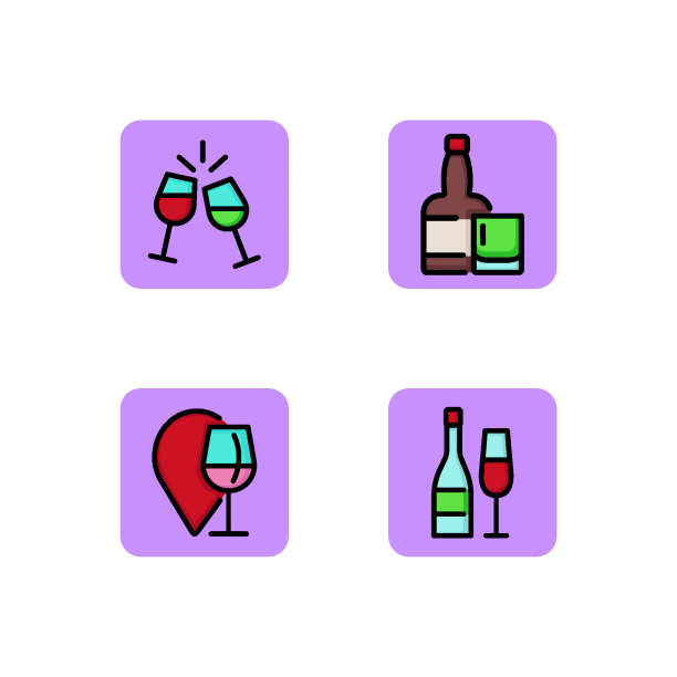 酒精派对线性图标合集图片下载