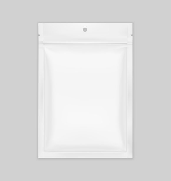 小袋模型与自封，挂孔和撕口。图片下载