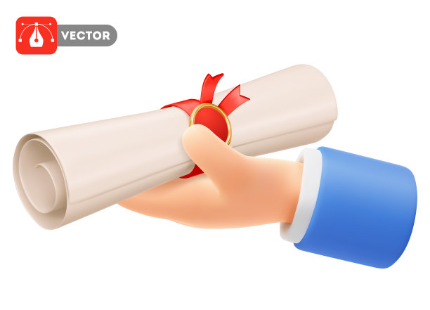 手持纸卷或文凭图片下载